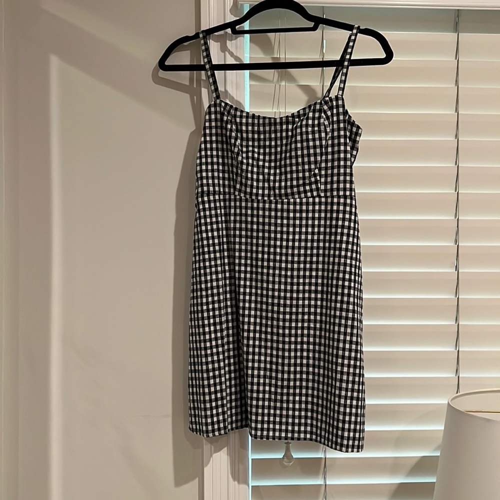 Brandy Melville black and white check mini dress